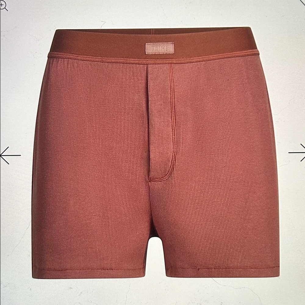NWT SKIMS Cotton Rib Loose Boxer Color-Redwood